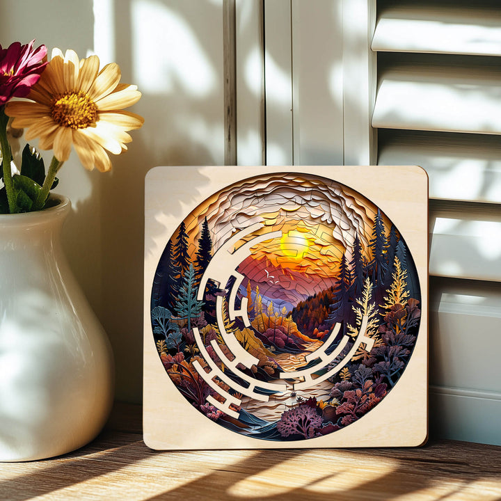 Intricate autumn forest maze puzzle showcasing vibrant colors and natural scenery, perfect for enhancing focus and mind skills.