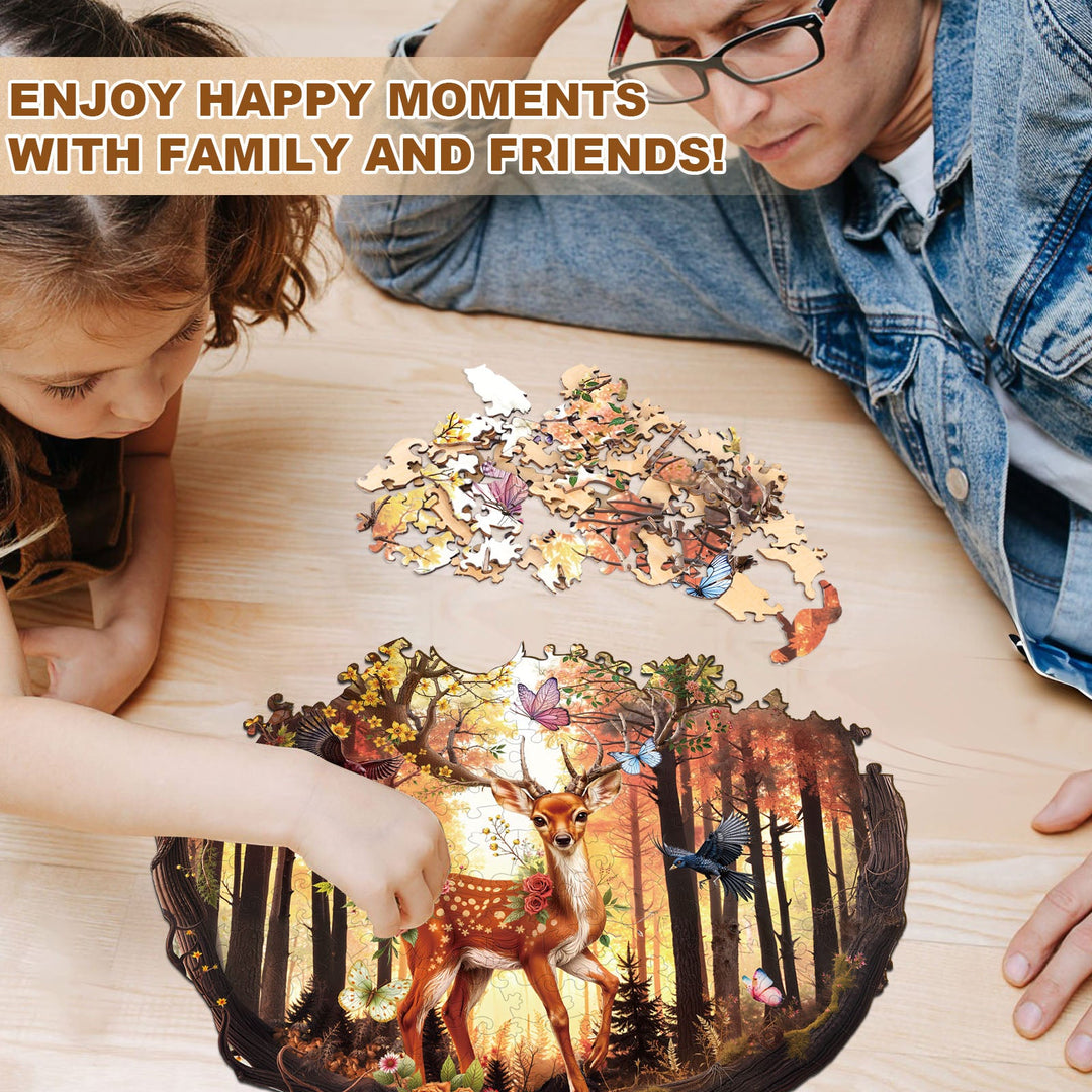 Elf Deer Wooden Jigsaw Puzzle