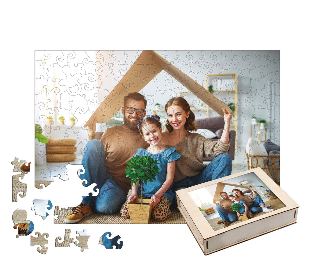 Personalized Family&Happiness Photo Wooden Puzzle - Woodbests