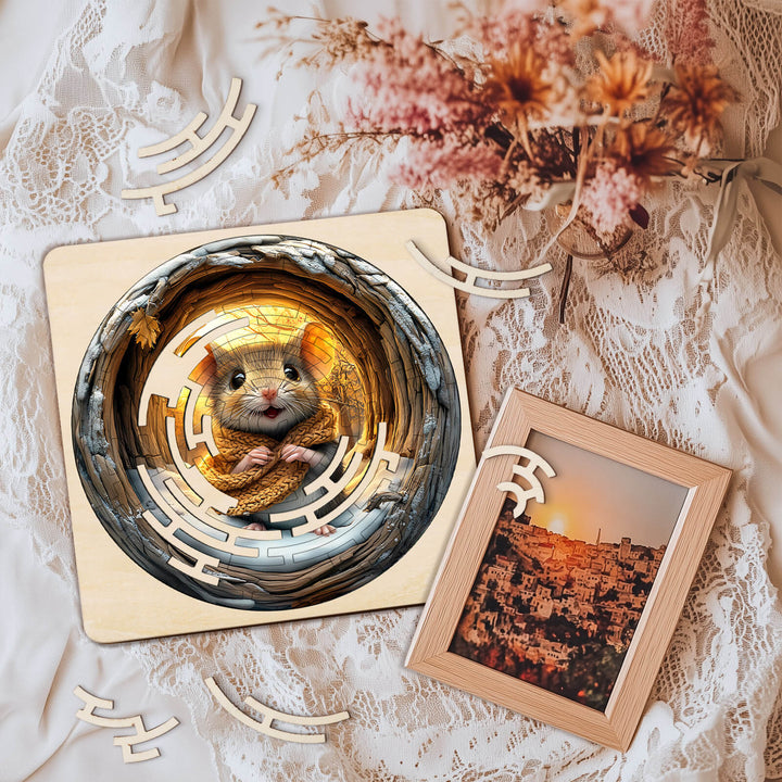 Maze puzzles featuring a cute mouse in a whimsical design, perfect for enhancing focus and mental sharpness.