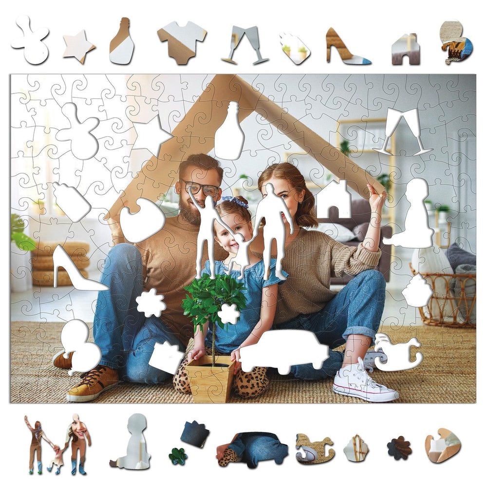 Personalized Family&Happiness Photo Wooden Puzzle - Woodbests