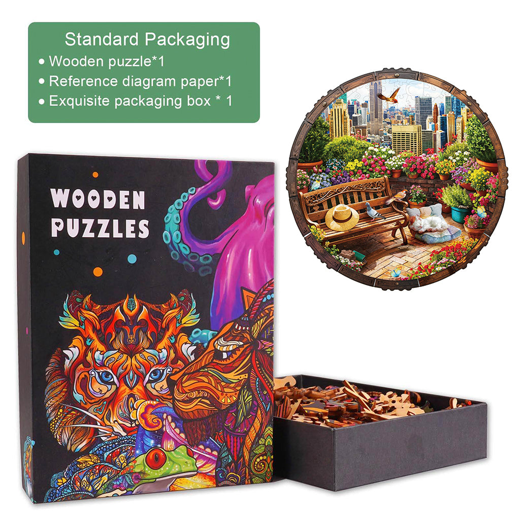 Rooftop Garden Wooden Jigsaw Puzzle