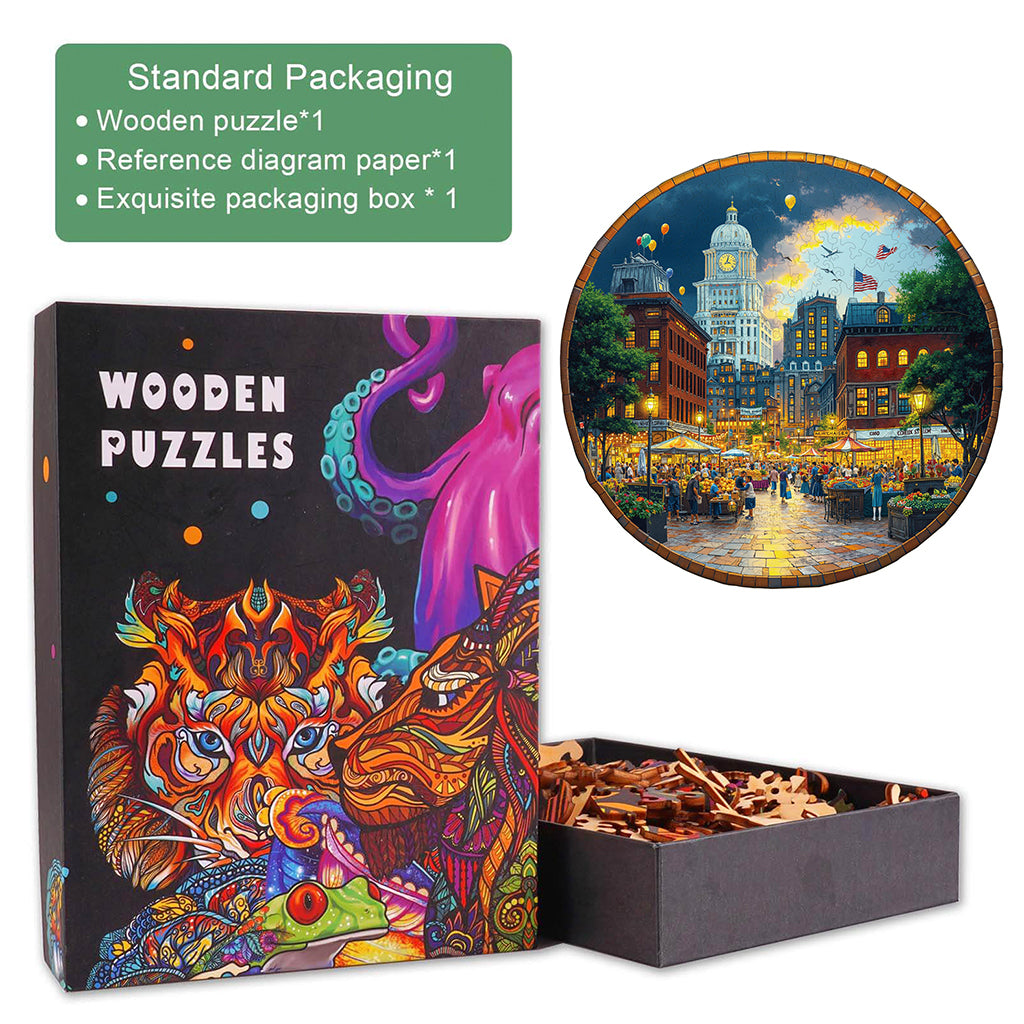 Bonston Market Wooden Jigsaw Puzzle
