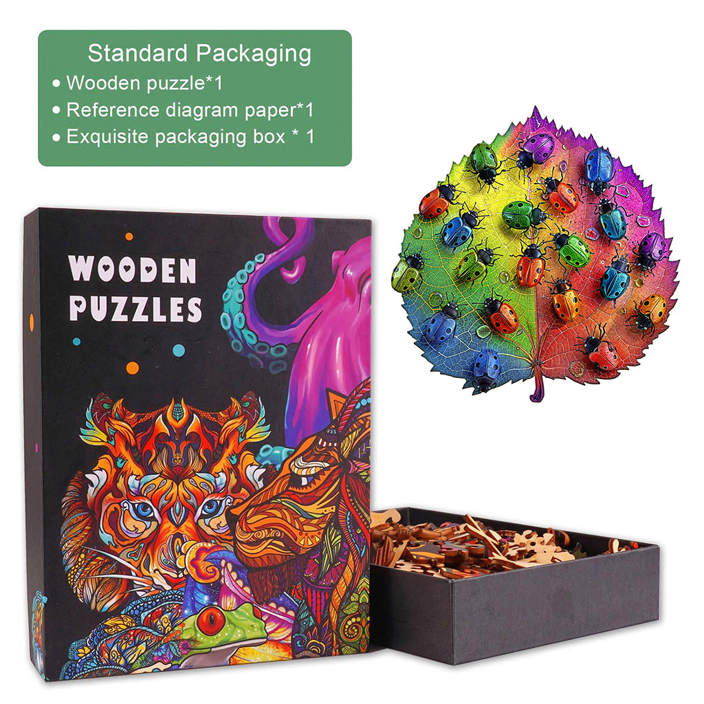 Colorful ladybug Wooden Jigsaw Puzzle