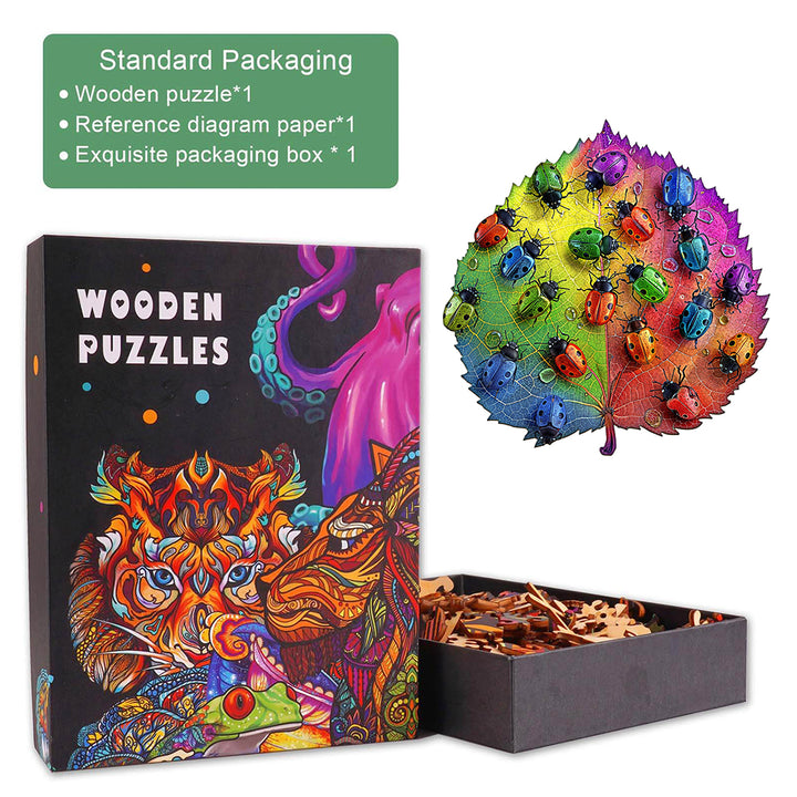 Colorful ladybug Wooden Jigsaw Puzzle