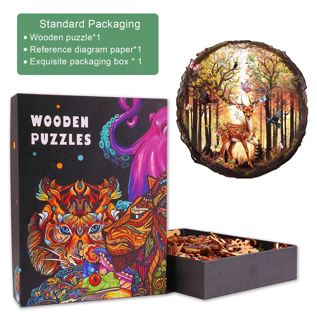 Elf Deer Wooden Jigsaw Puzzle