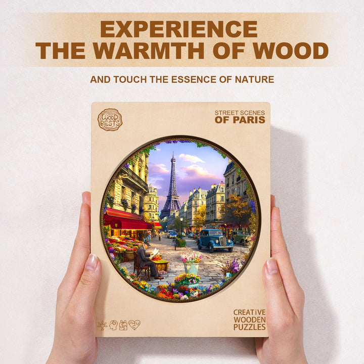 Street scenes of Paris Wooden Jigsaw Puzzle