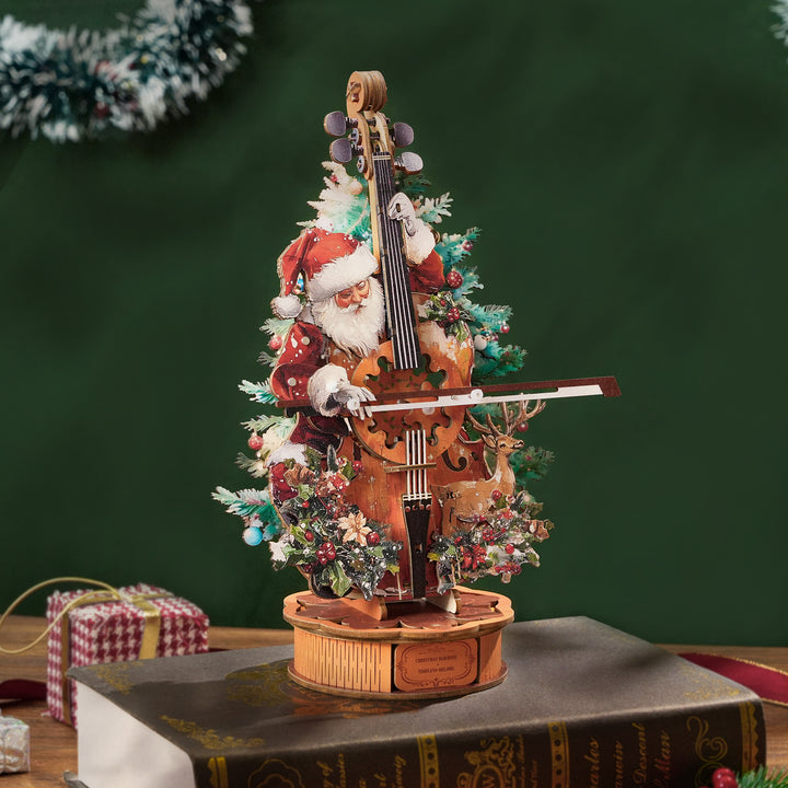 Christmas Concerto Cello – DIY Wooden Music Box, 3D Puzzle Craft Kit
