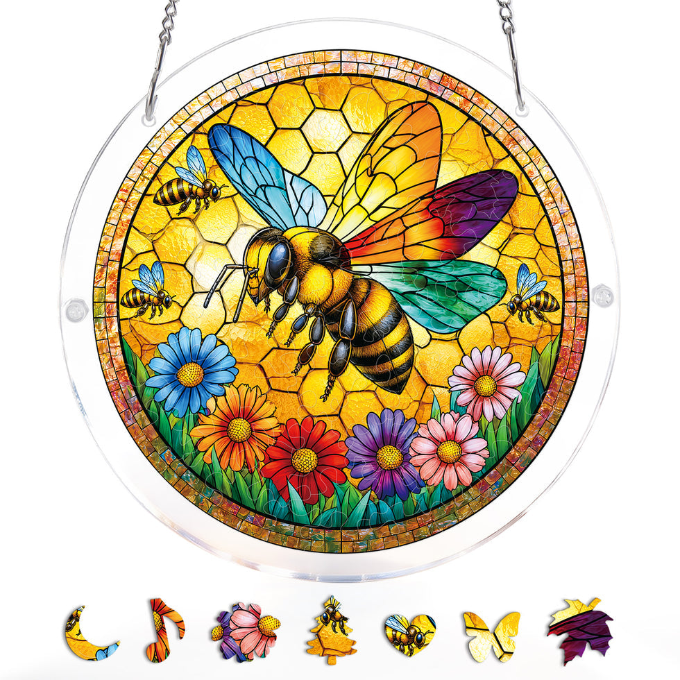 Acrylic Jigsaw Puzzle Suncatcher - Sunshine Bee