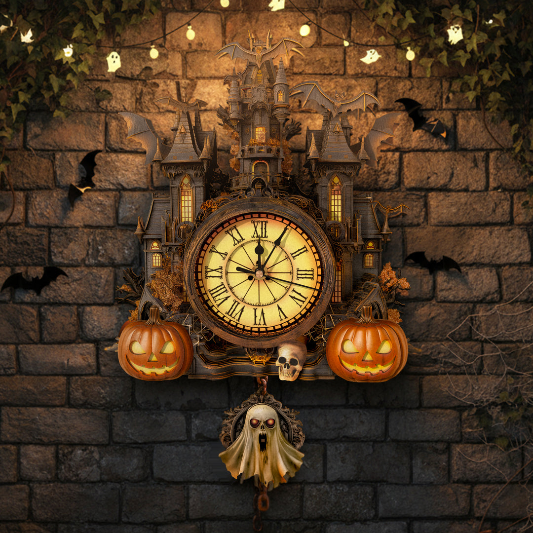Halloween Castle-DIY Wooden Clock, 3D Puzzle Craft Kit