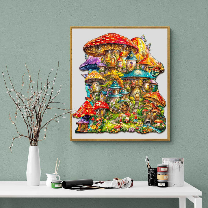 Mushroom House Wooden Jigsaw Puzzle - By Woodbests