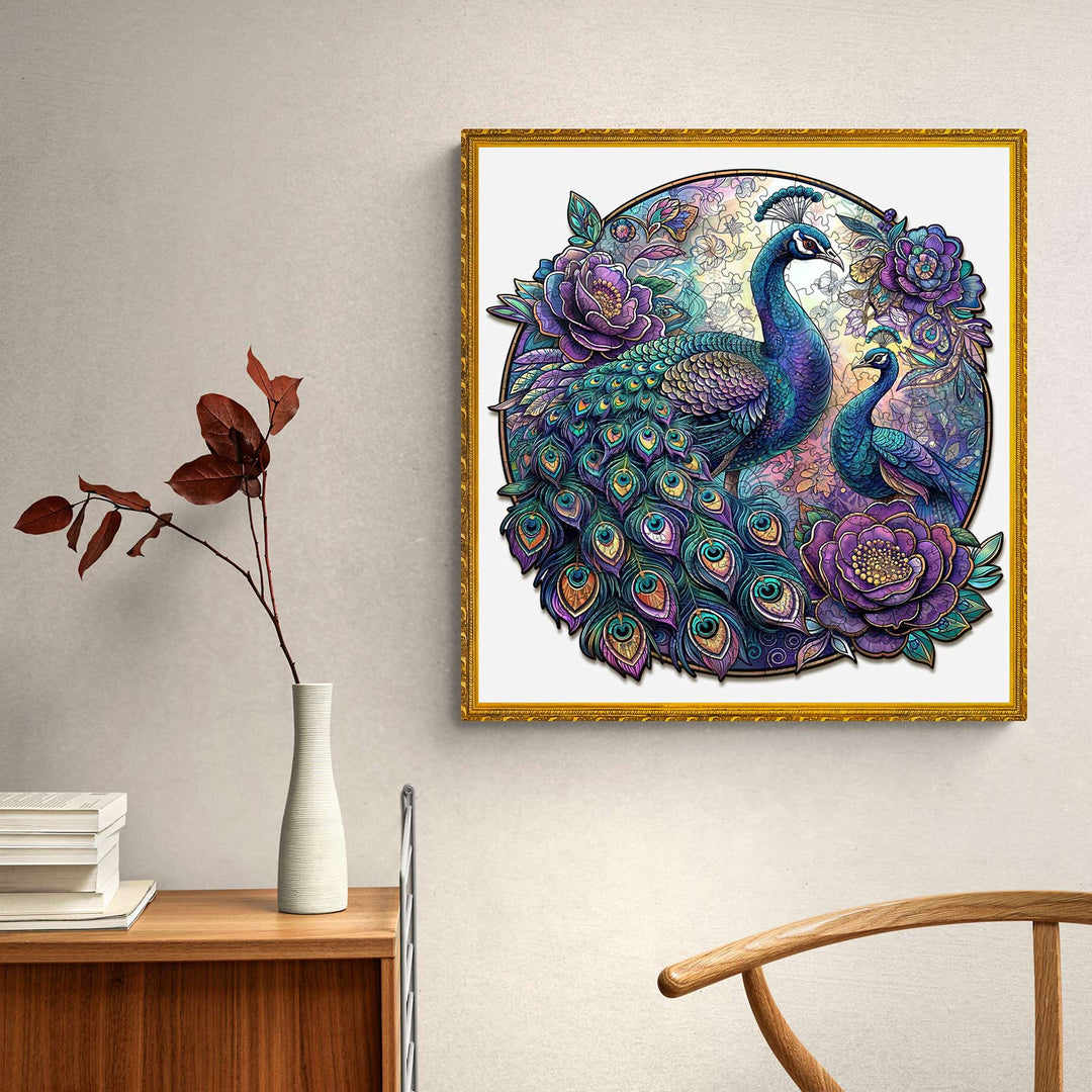 Parent Child Peacock Wooden Jigsaw Puzzle - By Woodbests