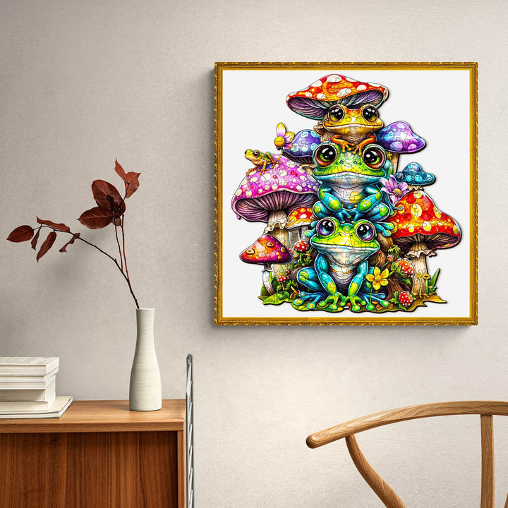 Frog Family Wooden Jigsaw Puzzle - Woodbests
