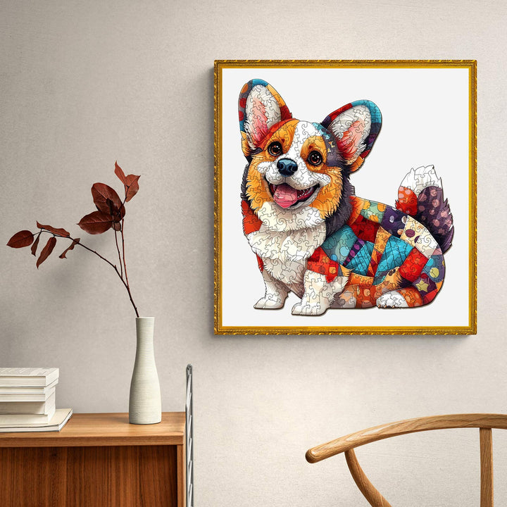 Patchwork Corgi Wooden Jigsaw Puzzle - By Woodbests