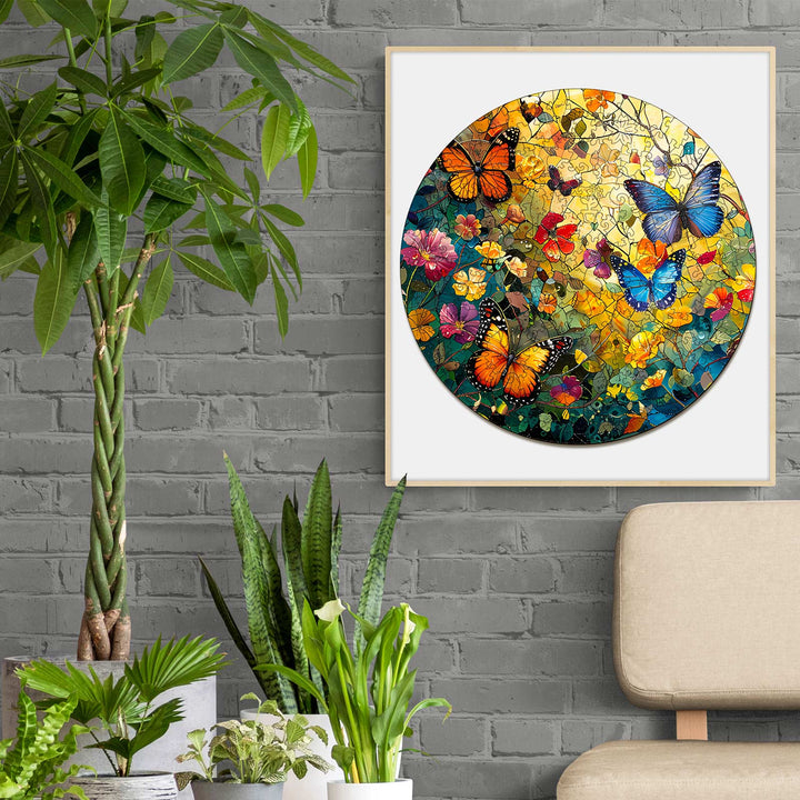 Butterflies and Flowers Wooden Jigsaw Puzzle - By Woodbests