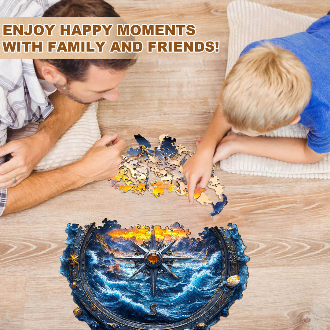 Compass Landscape Wooden Jigsaw Puzzle