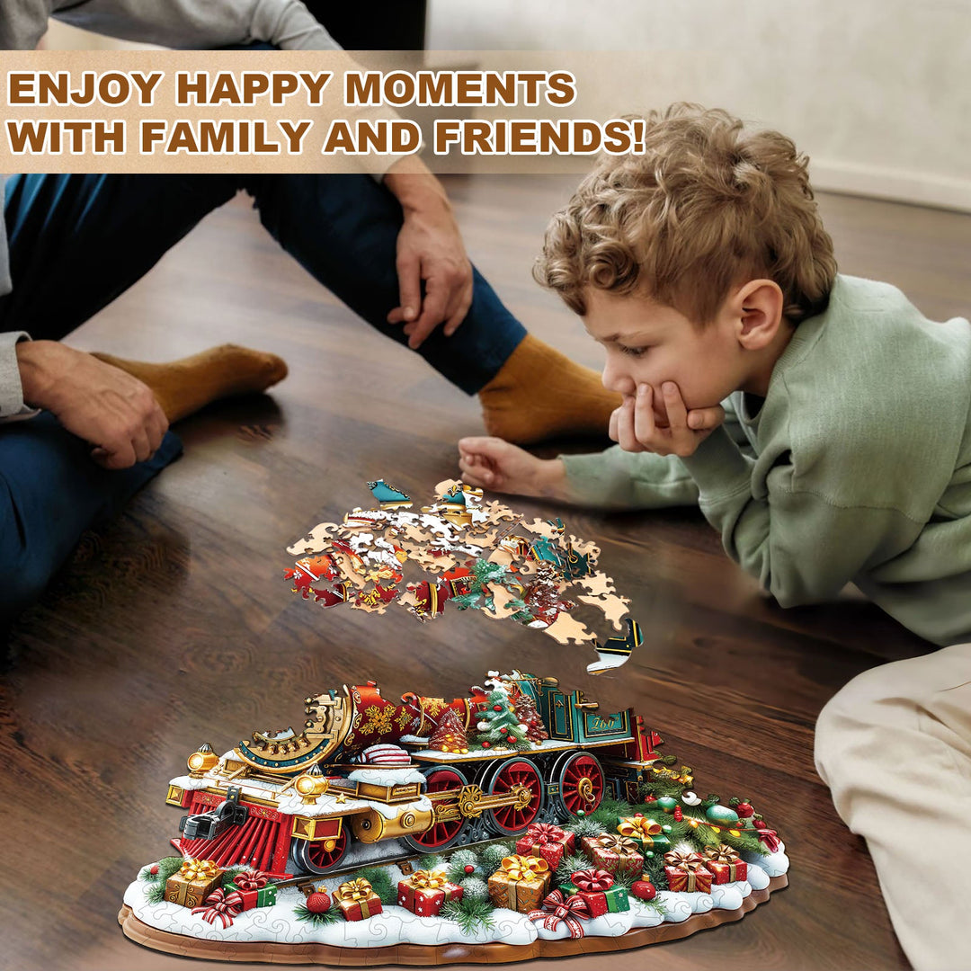 Christmas Train Wooden Jigsaw Puzzle