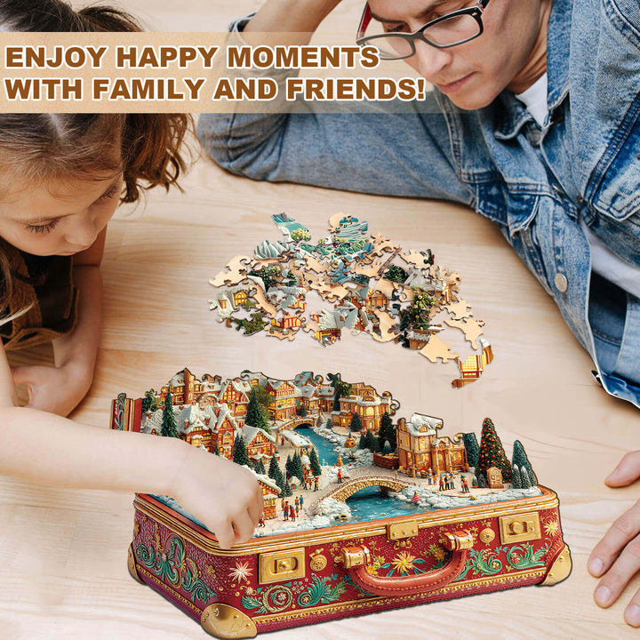 Suitcase Scenery-Christmas Wooden Jigsaw Puzzle