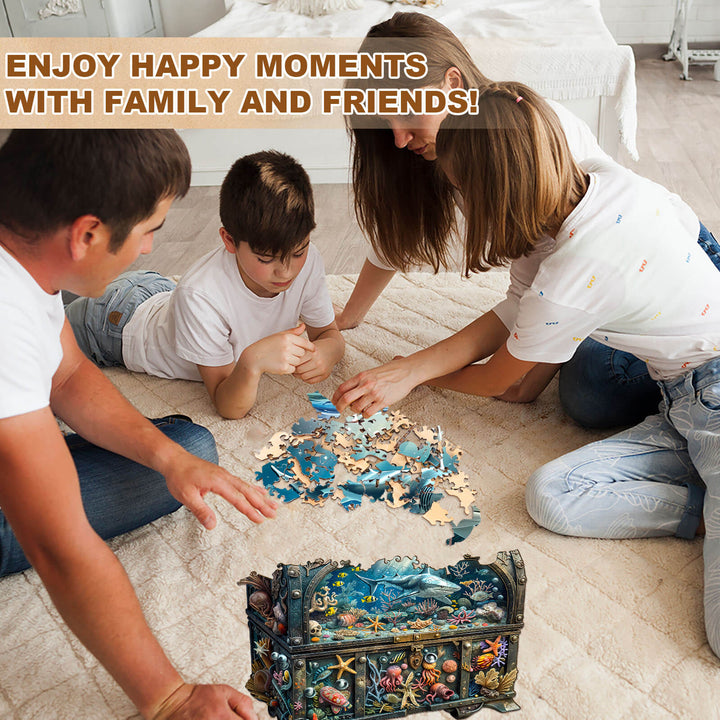 3D Treasure Chest Ocean-2 Wooden Jigsaw Puzzle