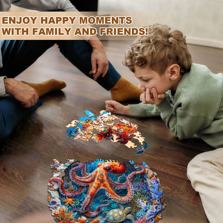 Octopus Haven Wooden Jigsaw Puzzle