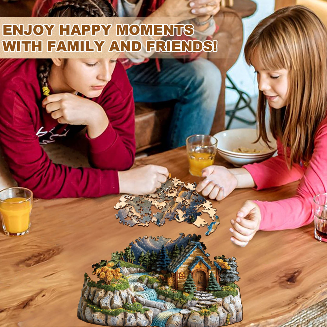 Sunset Cabin Wooden Jigsaw Puzzle