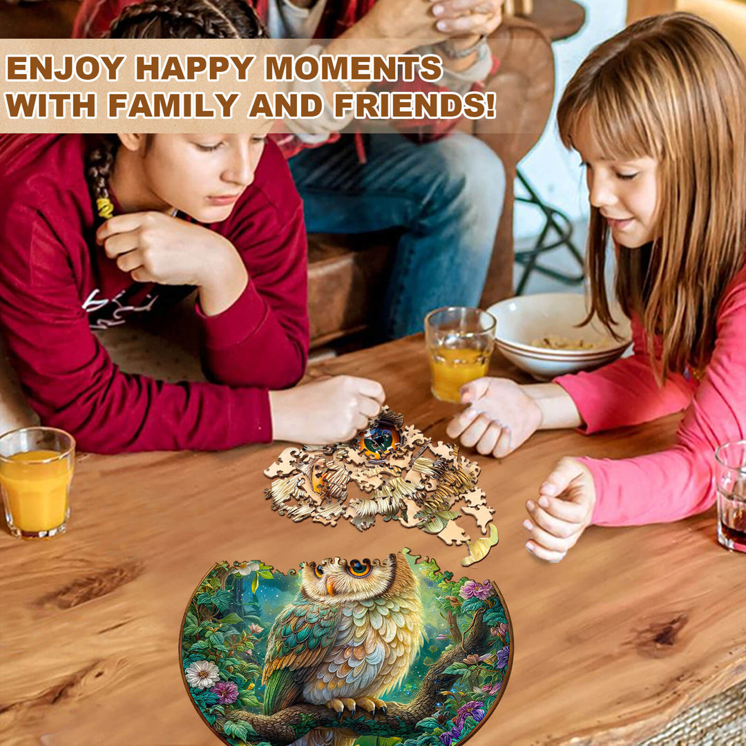Moonlit Owl Wooden Jigsaw Puzzle