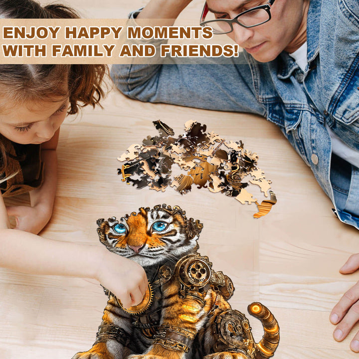 Punk tiger Wooden Jigsaw Puzzle