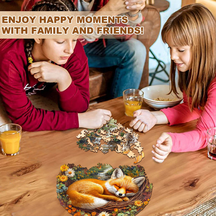 Lazy little fox Wooden Jigsaw Puzzle