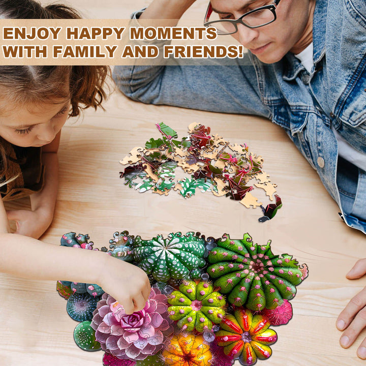 Cactus and Succulents Wooden Jigsaw Puzzle