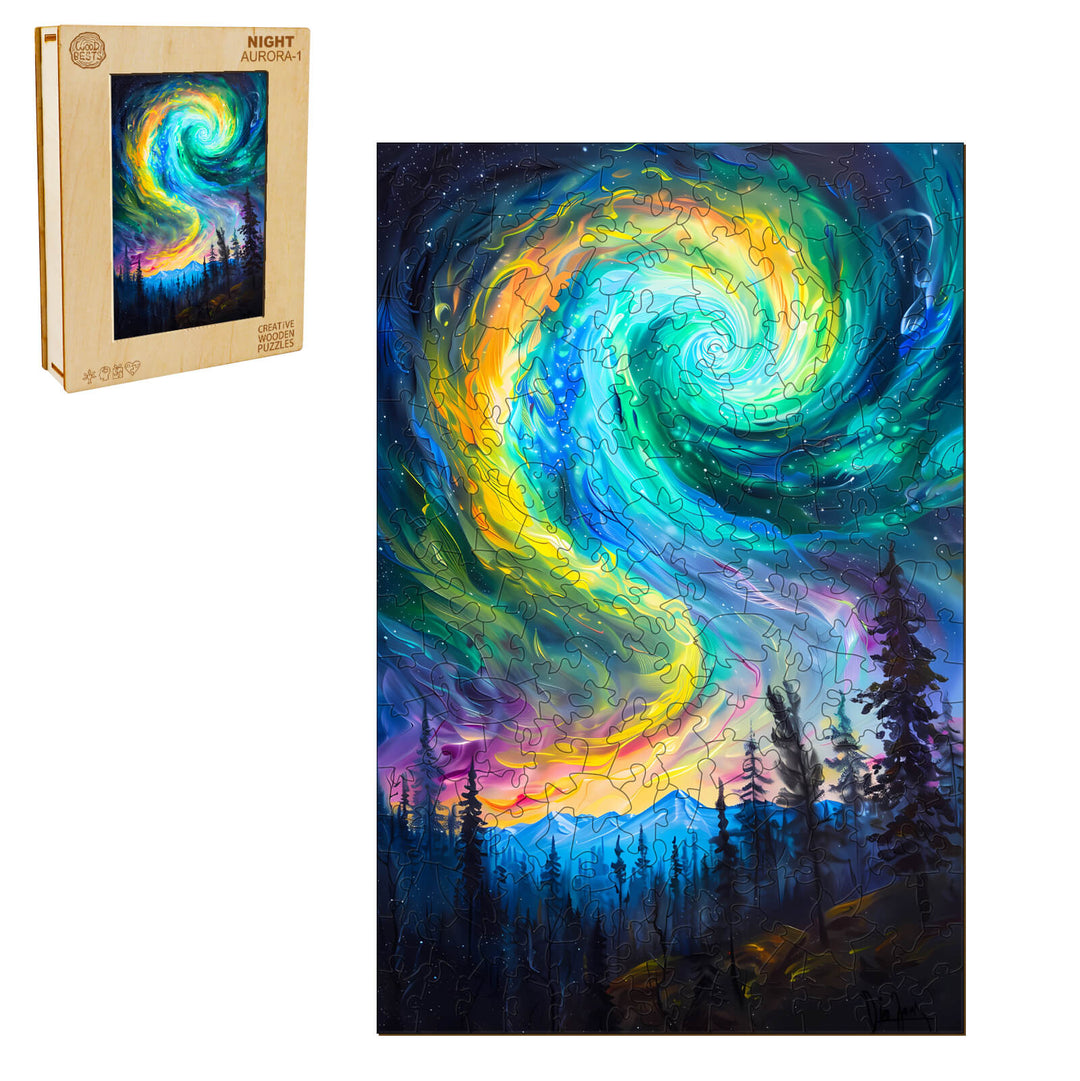 Night Aurora-1 Wooden Jigsaw Puzzle - Woodbests