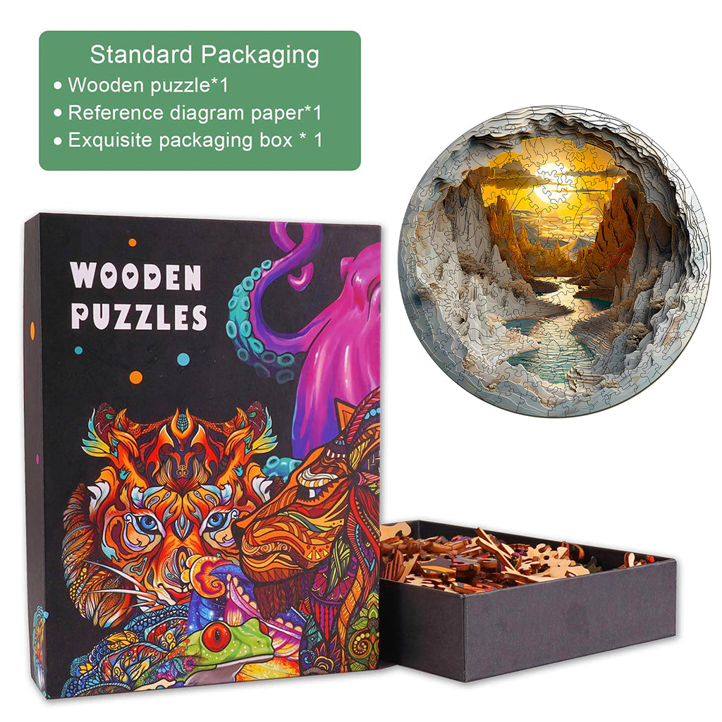 3D vision inside the cave-1 Wooden Jigsaw Puzzle