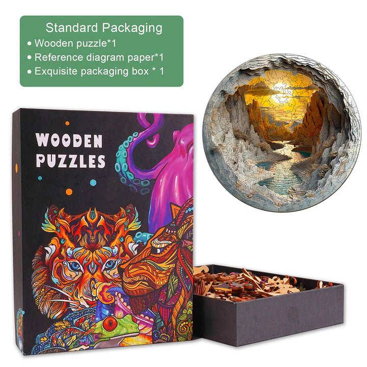 3D vision inside the cave-1 Wooden Jigsaw Puzzle