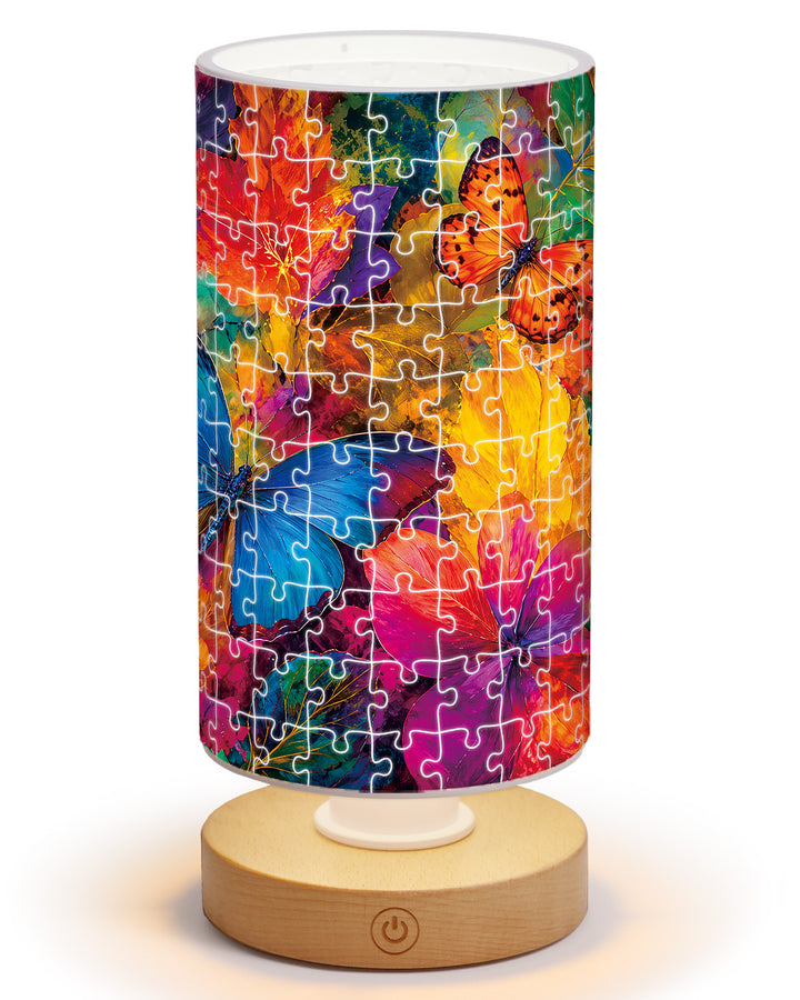 DIY Dimmable Acrylic Cylindrical Puzzle Lamp - Kaleidoscope Butterflies