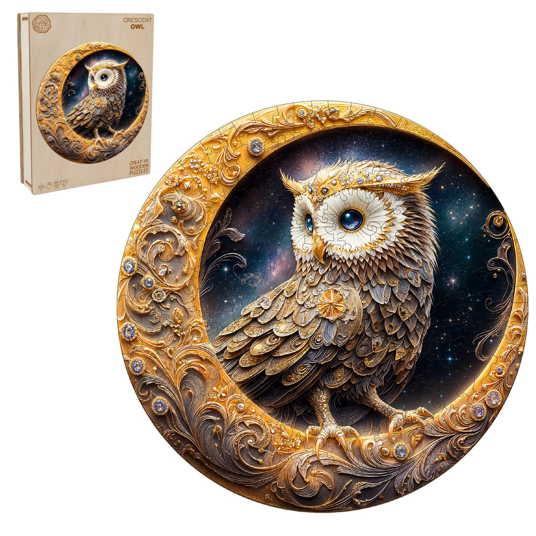 Crescent Owl Wooden Jigsaw Puzzle