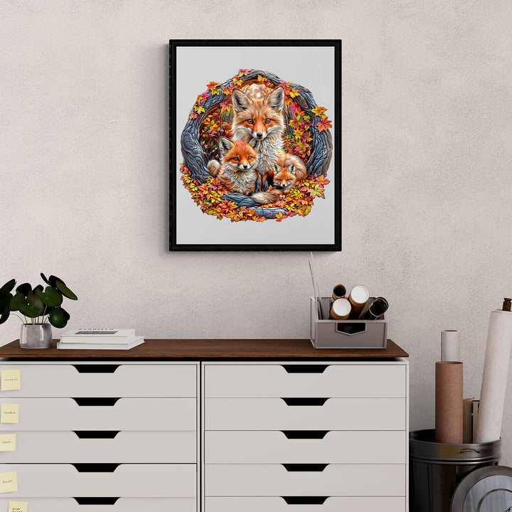 Parent-child fox Wooden Jigsaw Puzzle