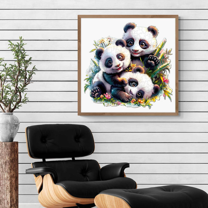 Panda Family Wooden Jigsaw Puzzle - By Woodbests
