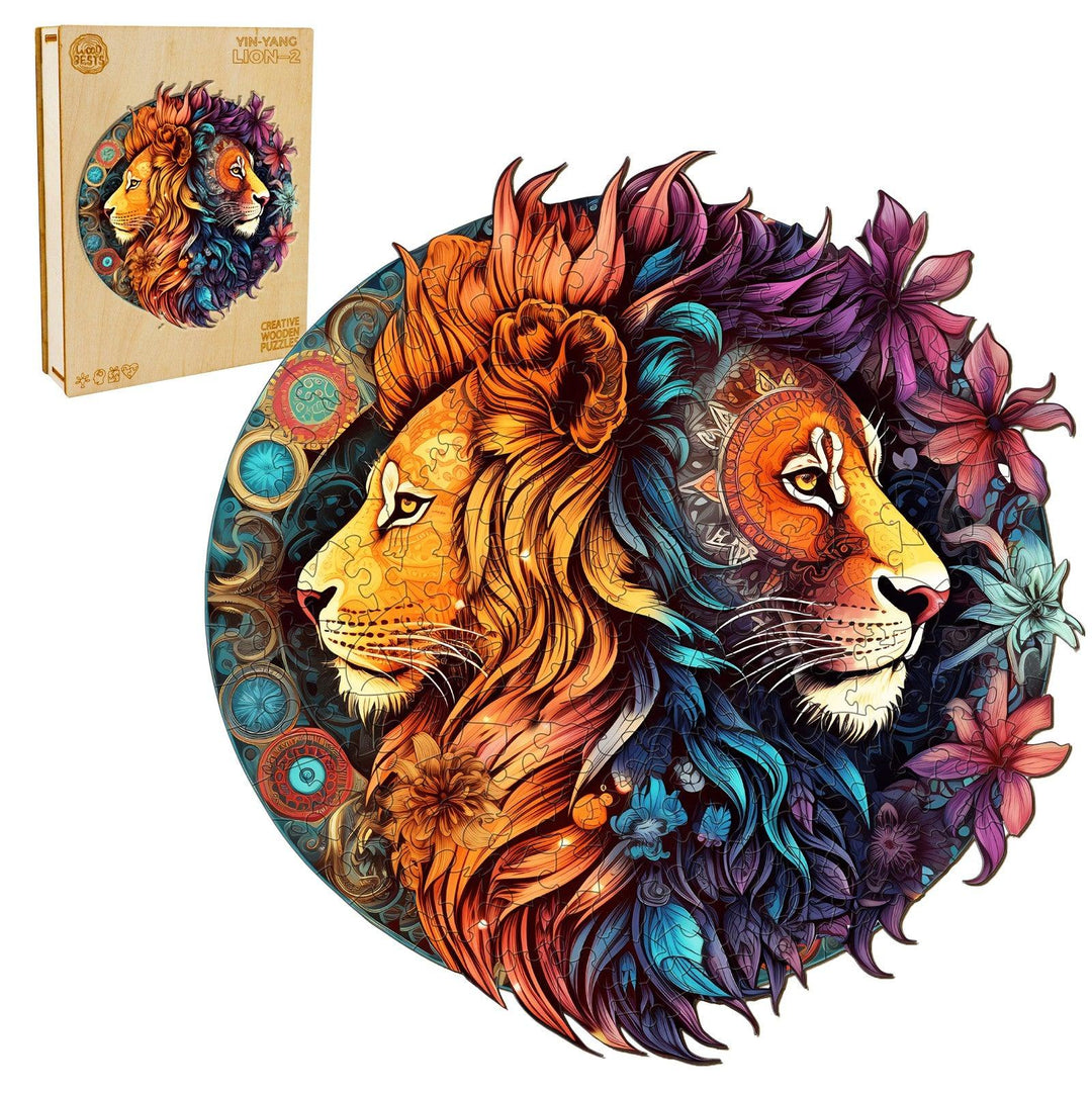 Yin-Yang Lion 2 Wooden Jigsaw Puzzle-Woodbests