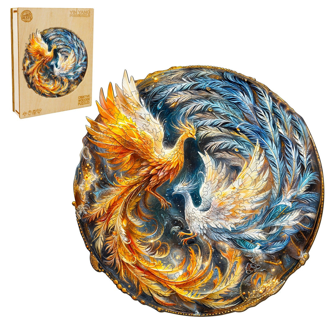 Yin Yang Phoenix-2 Wooden Jigsaw Puzzle-Woodbests
