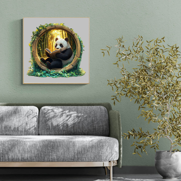 3D Bamboo Grove Scholar Panda Wooden Jigsaw Puzzle - Woodbests