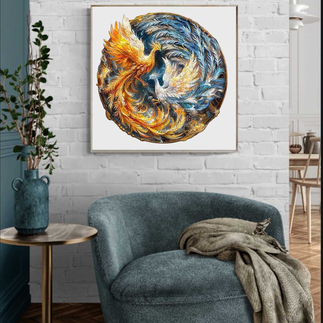 Yin Yang Phoenix-2 Wooden Jigsaw Puzzle-Woodbests