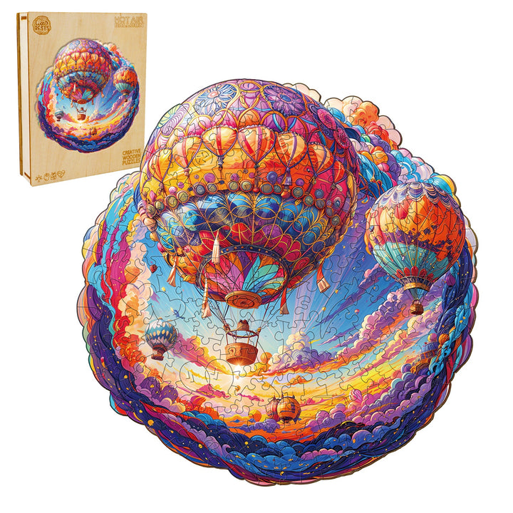 Hot Air Balloon Wooden Jigsaw Puzzle-Woodbests