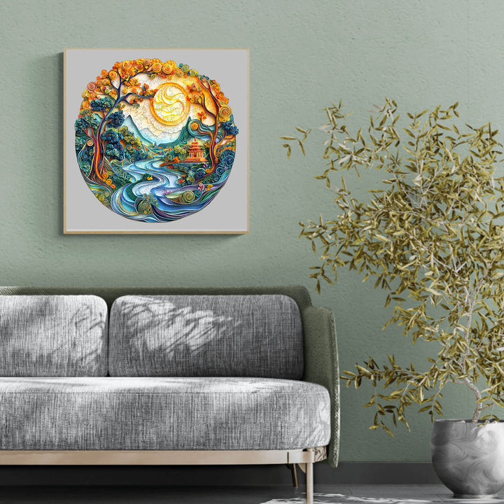 3D Colored Paper Sculpture Landscape Wooden Jigsaw Puzzle - By Woodbests