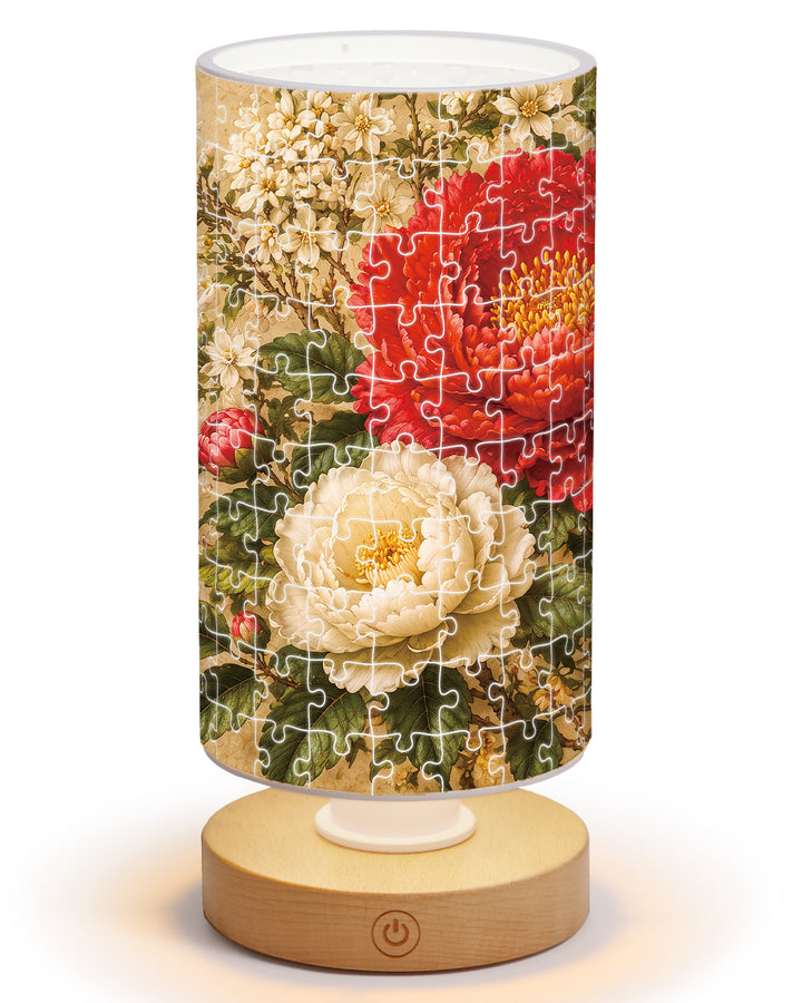 DIY Dimmable Acrylic Cylindrical Puzzle Lamp - Gilded Garden Bouquet