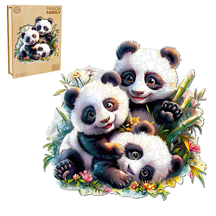 Panda Family Wooden Jigsaw Puzzle - By Woodbests