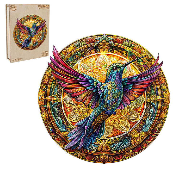 Vintage hummingbird-2  Wooden Jigsaw Puzzle