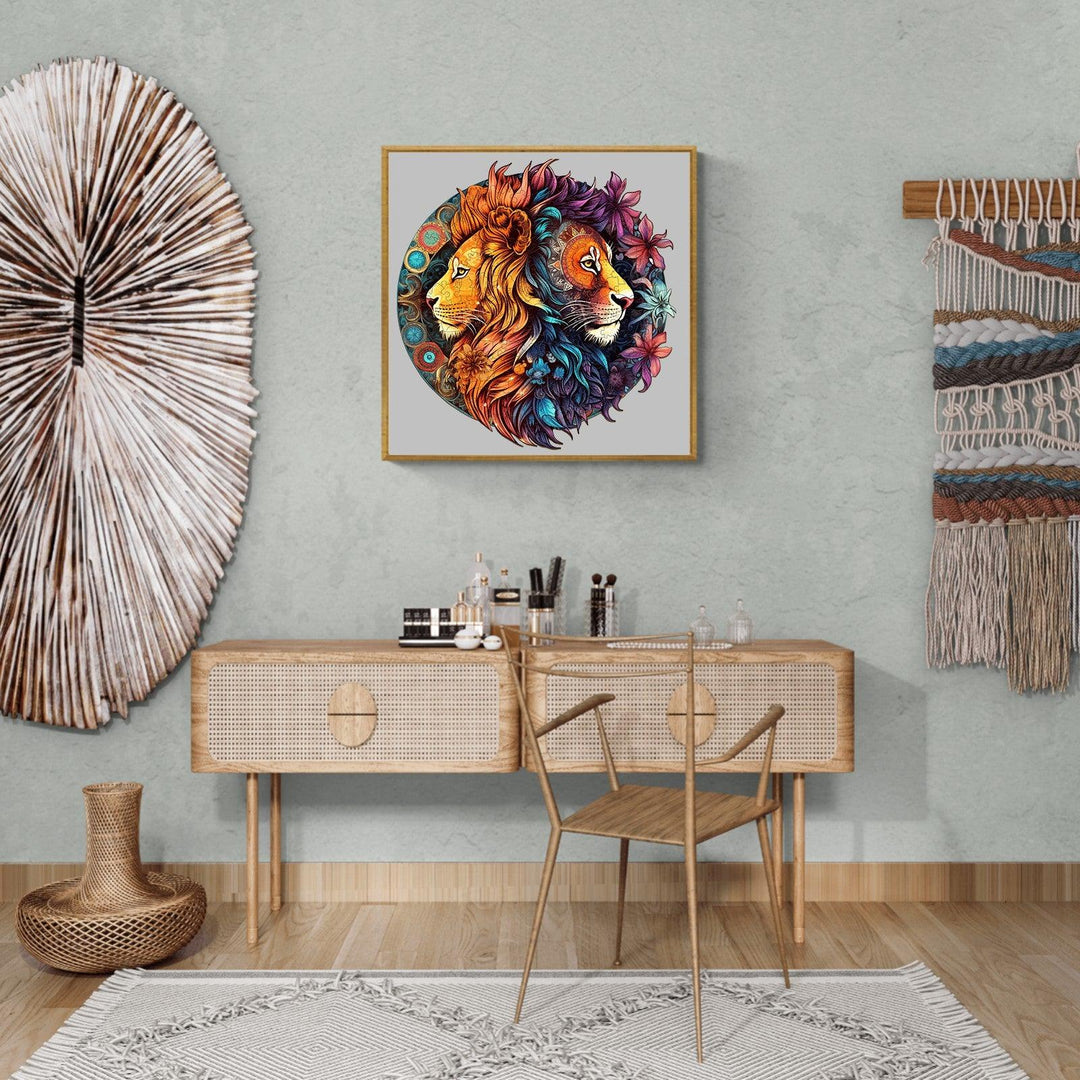 Yin-Yang Lion 2 Wooden Jigsaw Puzzle-Woodbests
