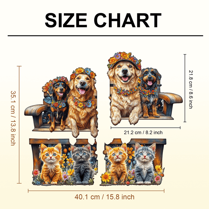 Party Puzzle-Pets on the Bench
