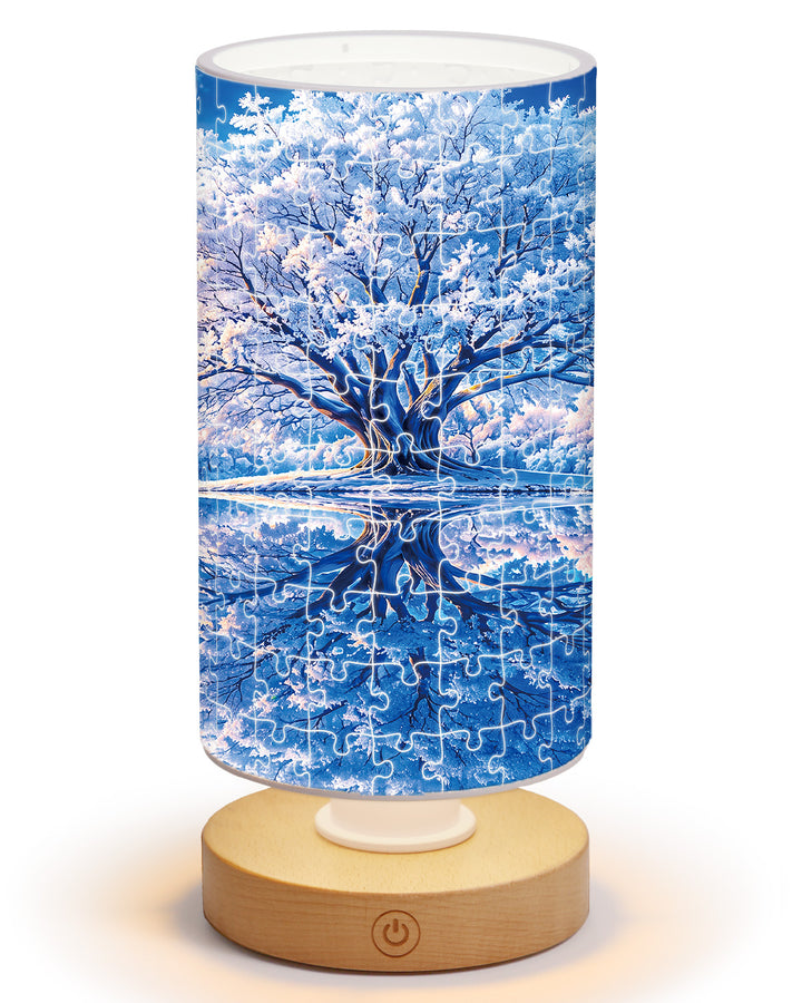 DIY Dimmable Acrylic Cylindrical Puzzle Lamp - Winter Wonderland