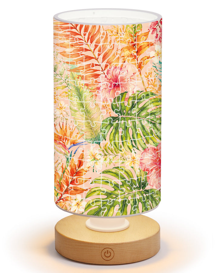 DIY Dimmable Acrylic Cylindrical Puzzle Lamp - Colorful Leaves