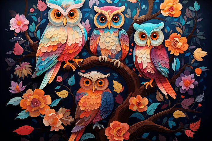 Owl Family 500 / 1000 Piece Puzzle - Woodbests